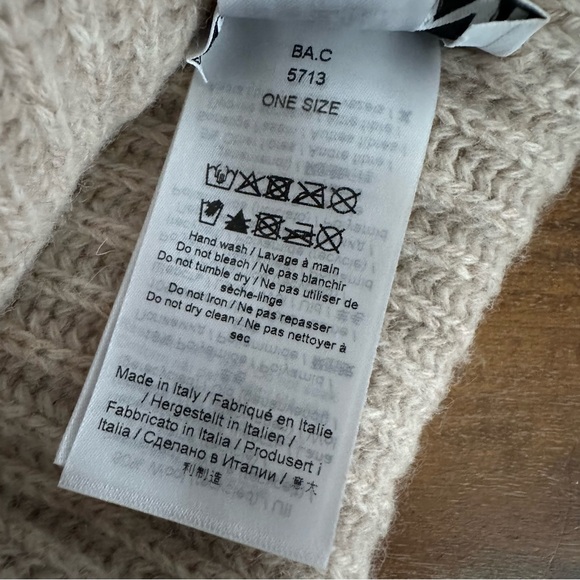 GANNI Soft Beige Wool Knit Hat Beanie OS - Picture 3 of 4